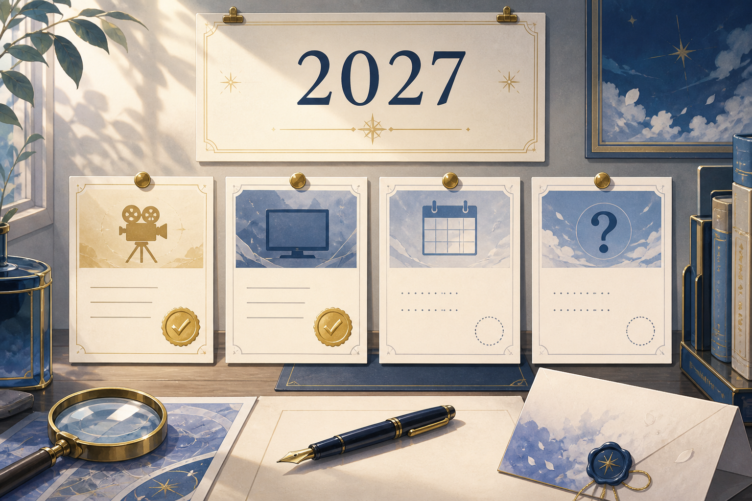 A 2027 announcement board showing confirmed details and information still waiting to be announced
